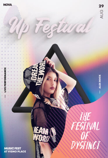 Up Festival Music Flyer PSD Template