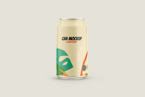 Glossy Can Drink Free Mockup