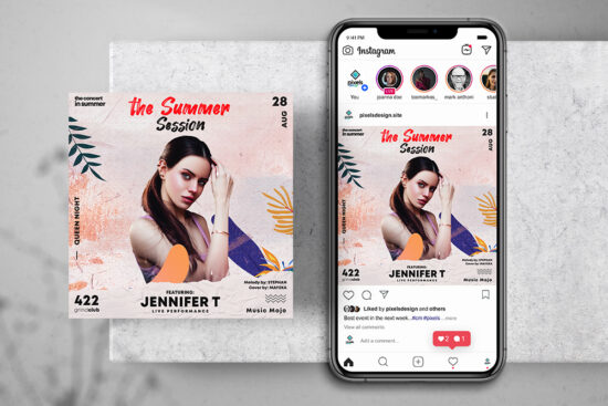 Summer Session Free Instagram Banner Template (PSD)