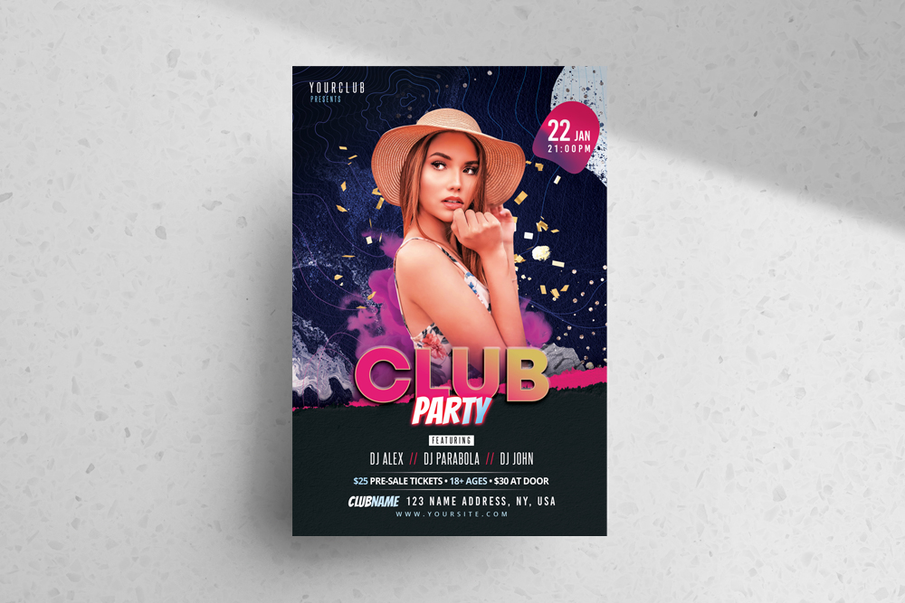 Club Party Music Free PSD Flyer Template