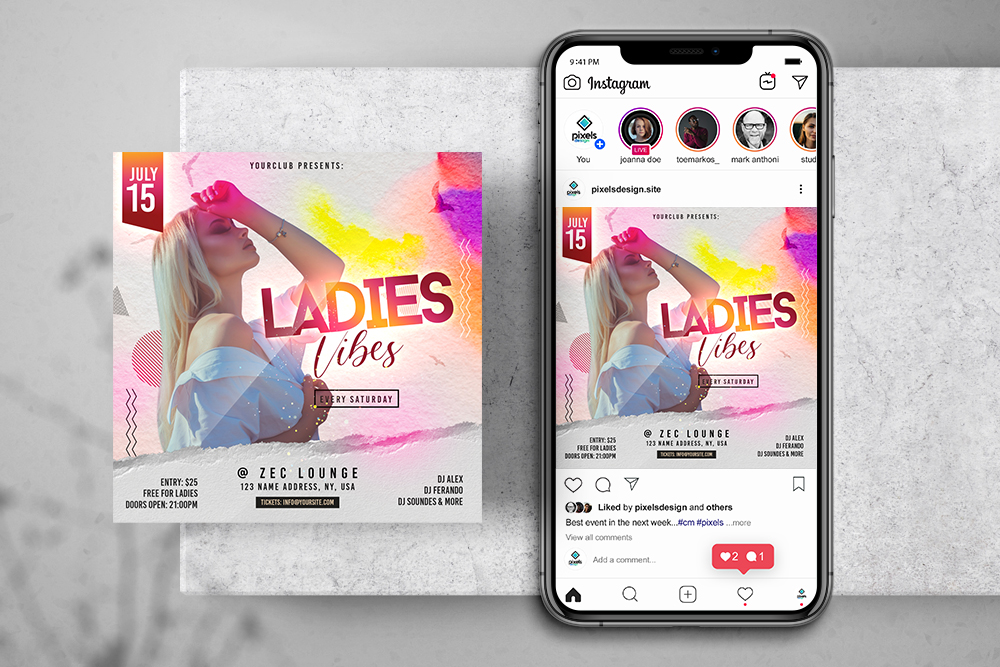 Ladies Party Free Instagram Banner (PSD)