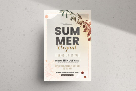 Summer Elegant Party Free PSD Flyer