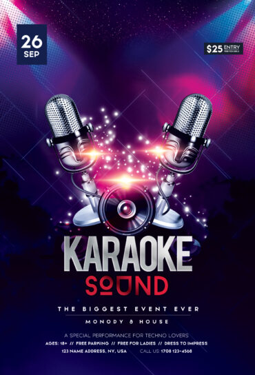 Karaoke Night Event Flyer Template (PSD)