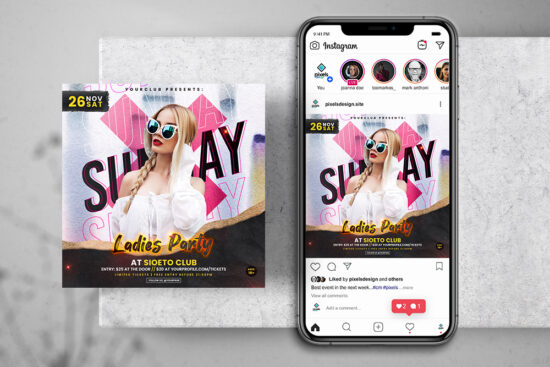 Weekend Party Free Instagram PSD Banner