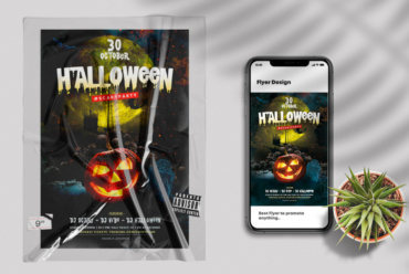 Halloween Scary Party PSD Flyer Template