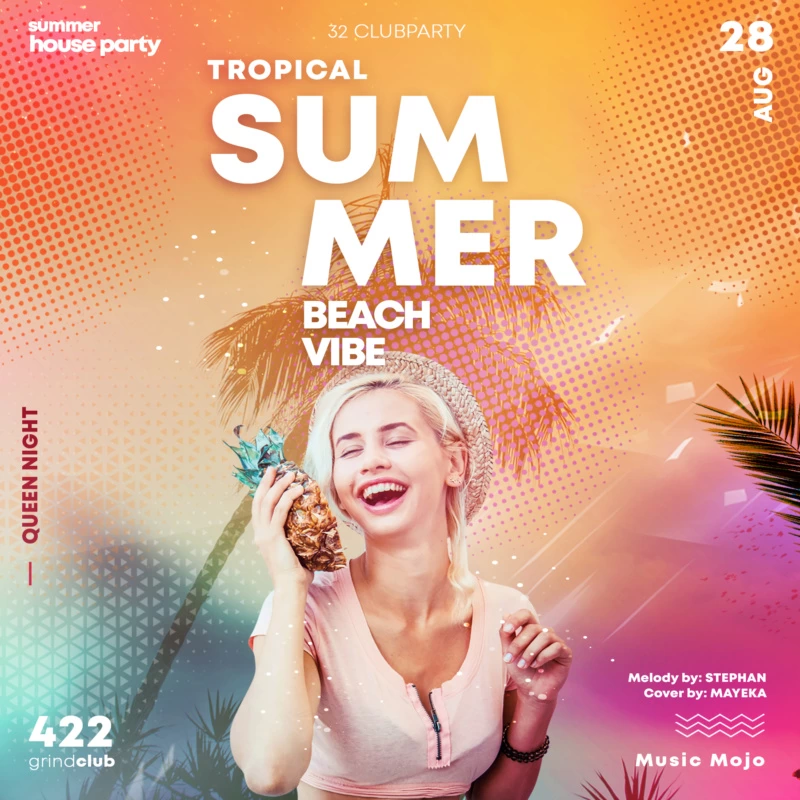 Summer House Music Instagram PSD Templates