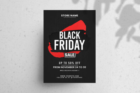 Download Black Friday Sale PSD Flyer Template for free. Minimalist design which is suitabe for any kind of business. Promote your next special offers with this clean flyer.