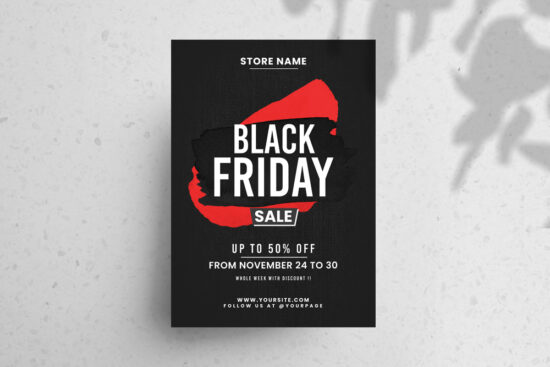 Download Black Friday Sale PSD Flyer Template for free. Minimalist design which is suitabe for any kind of business. Promote your next special offers with this clean flyer.