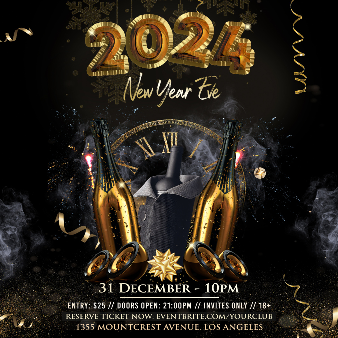 2024 New Year Party Instagram PSD Templates