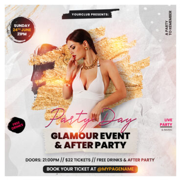 White Glamour Event Instagram PSD Templates
