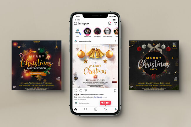 35% OFF | 3 Christmas Instagram Banner Templates