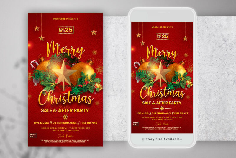 Christmas Sales Event Instagram PSD Templates - PixelsDesign