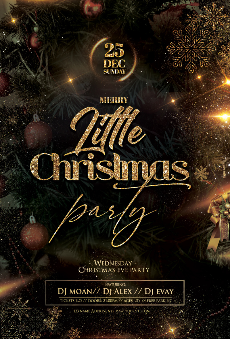 Luxury Little Christmas Flyer Template (PSD)