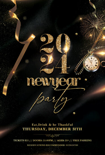 2024 New Years Eve Flyer Template (PSD)