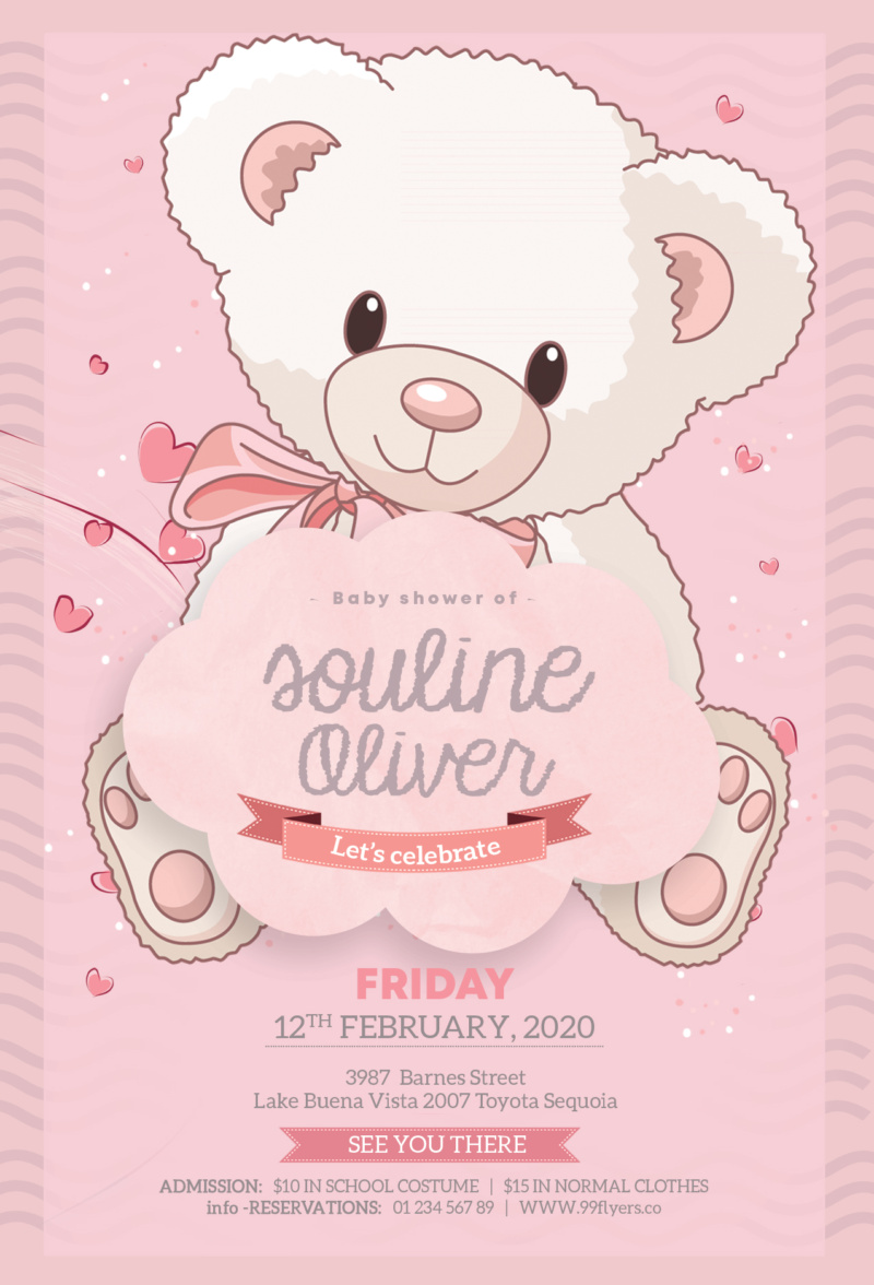 Baby Shower Girl Event Flyer Template (PSD)