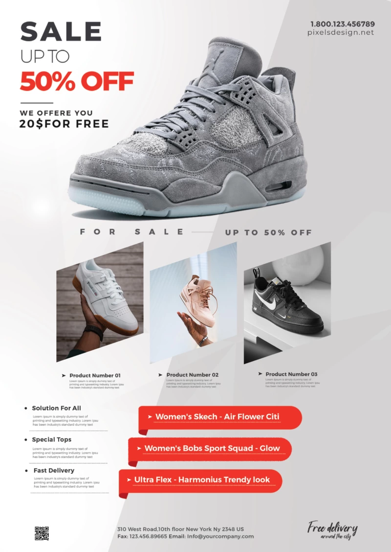 Shoe Sale Marketing Flyer Template (PSD)