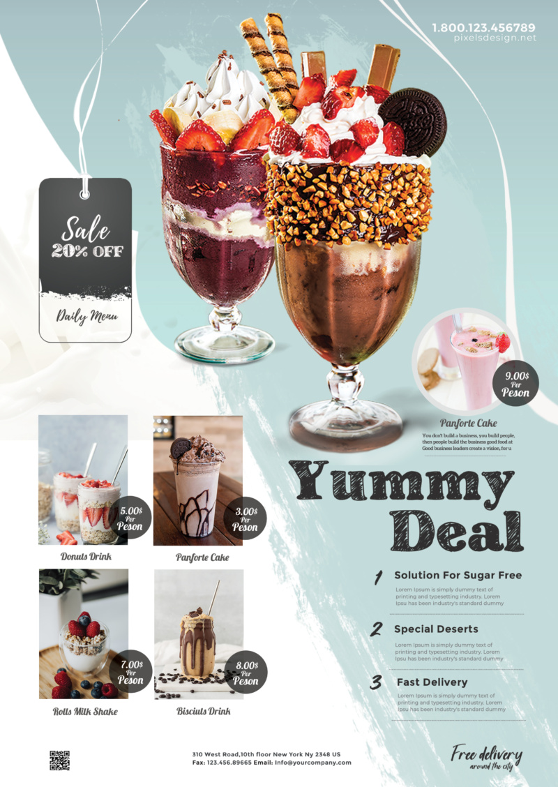 Milk Shakes AD Flyer Template (PSD)