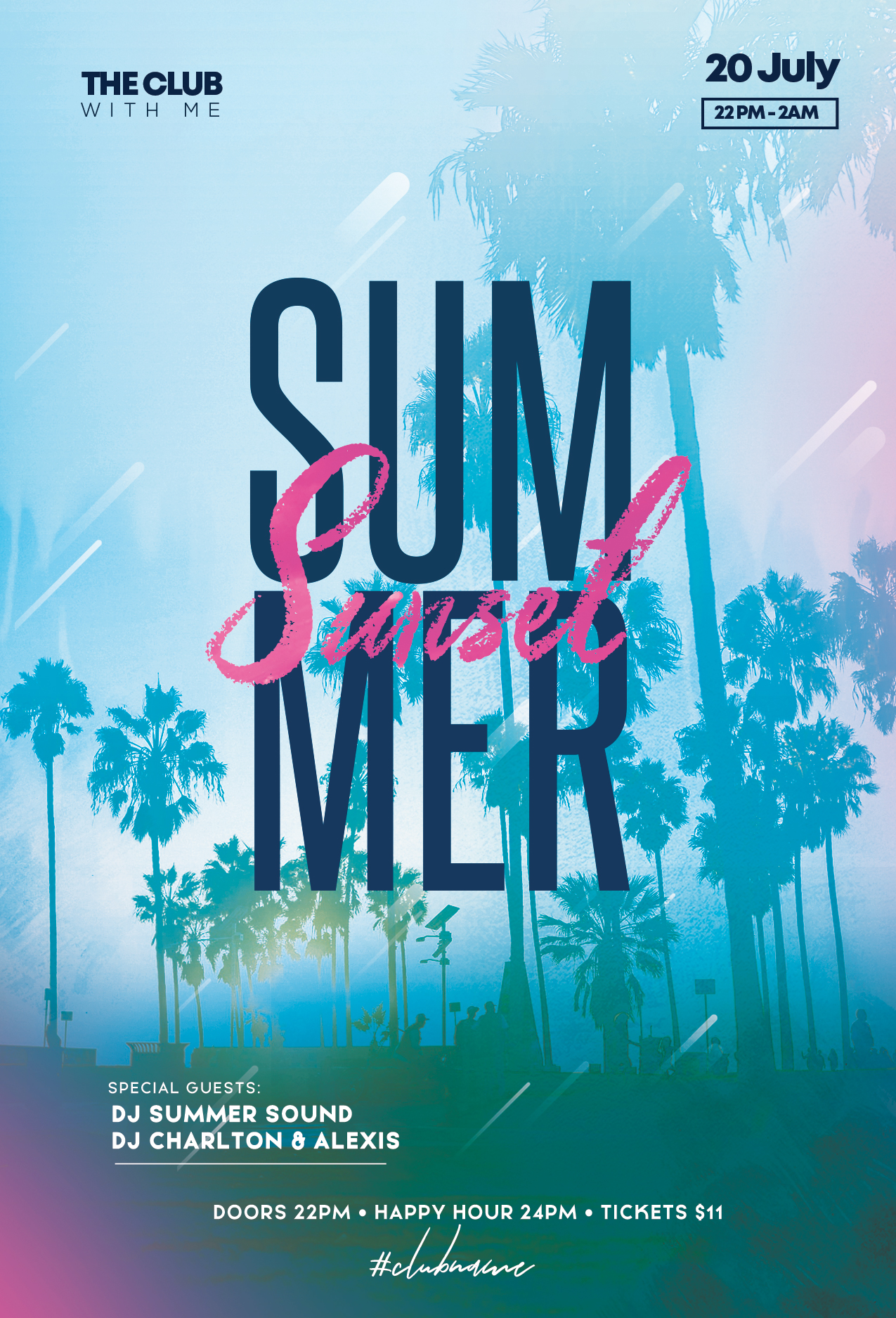 Summer Day Party PSD Flyer Template PixelsDesign