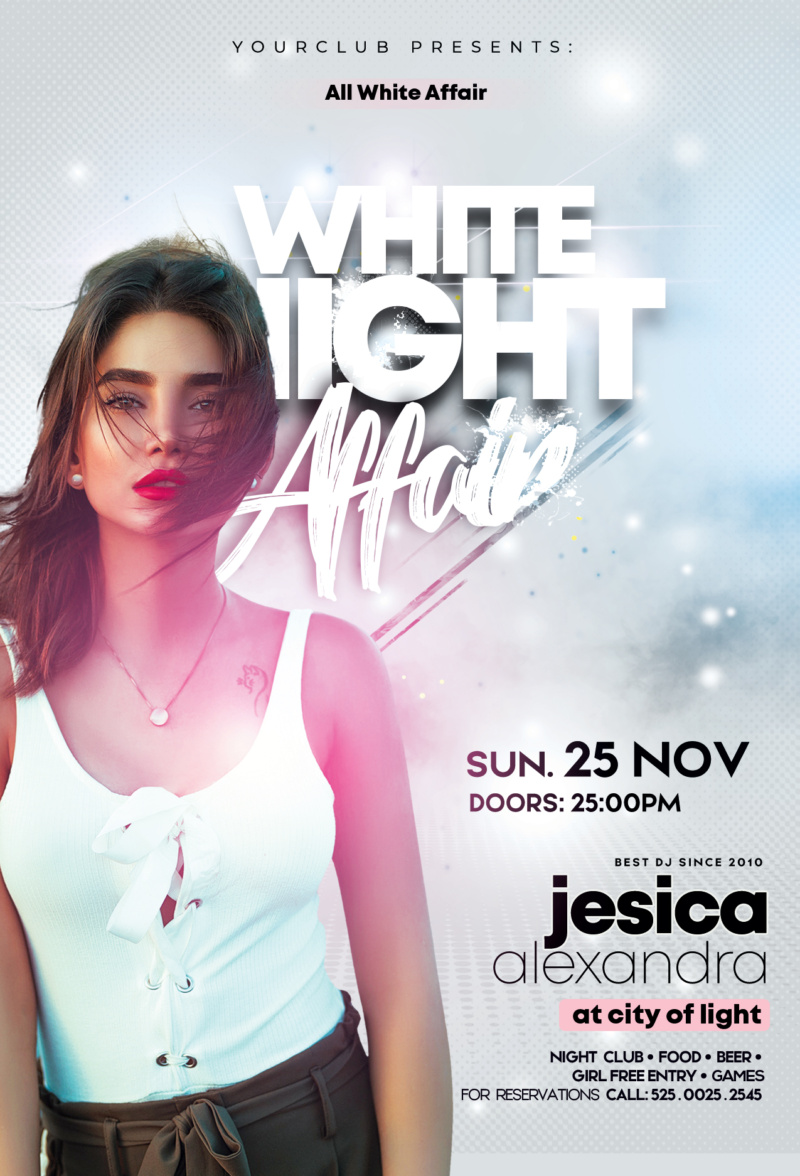 White Party Affair Flyer Template (PSD)