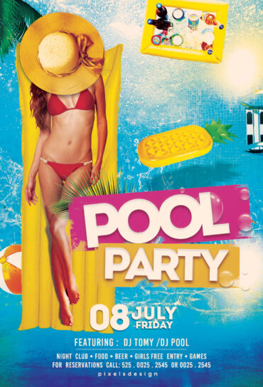Pool Vibe Party Flyer Template (PSD)