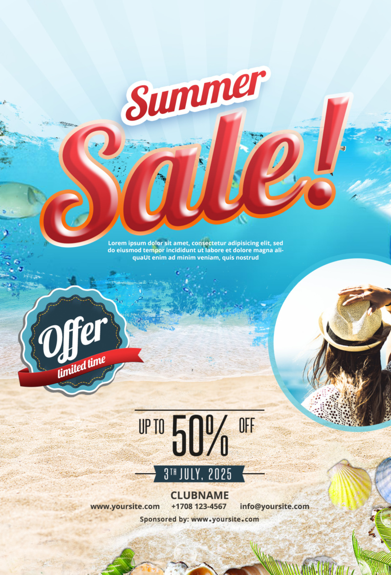 Summer Mega Sale Flyer Template (PSD)