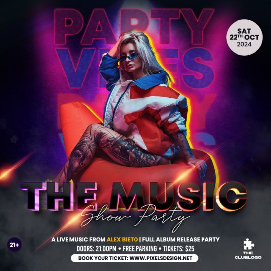 Ladies Vibe Party Free PSD Flyer Template - PixelsDesign