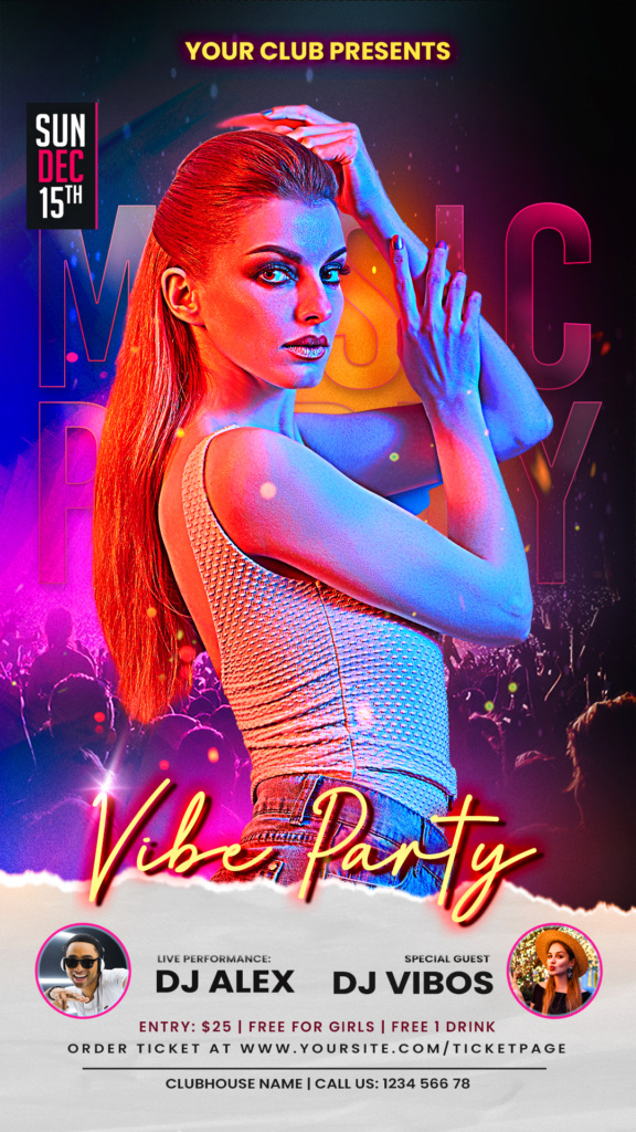 Vibe Music Night Instagram PSD Templates - PixelsDesign