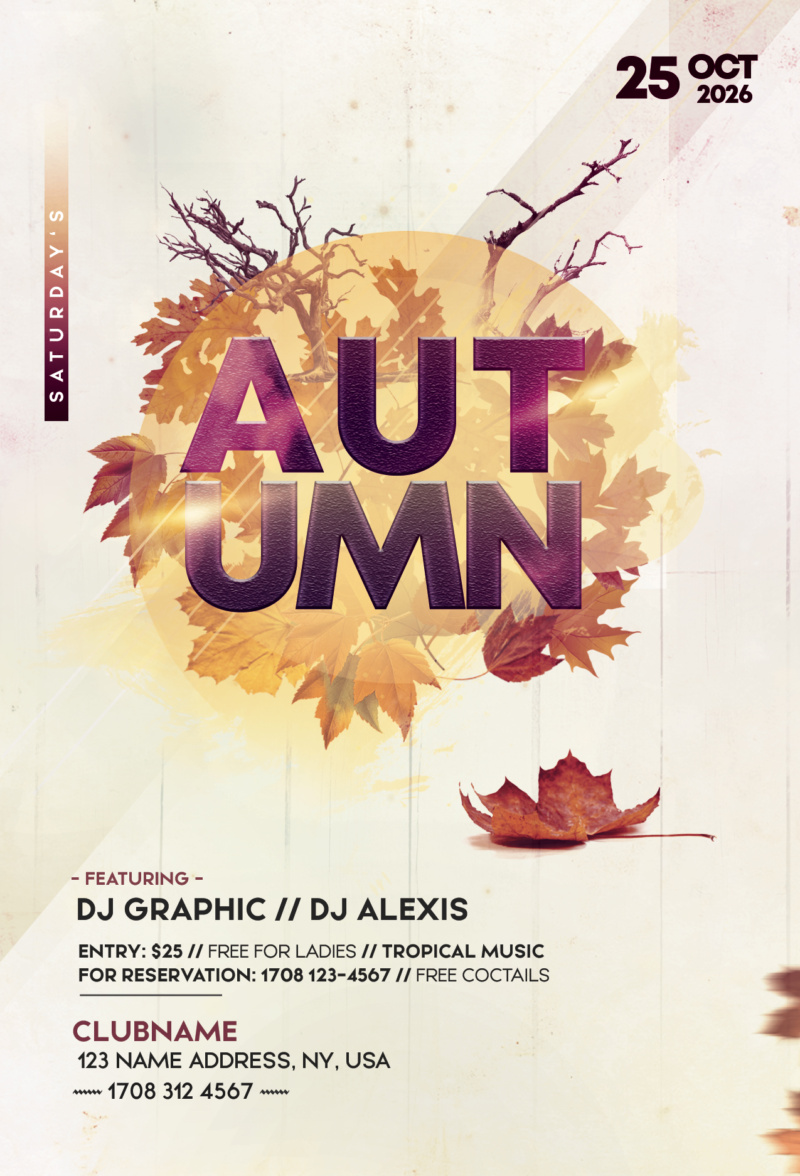 Autumn Fall Festival Flyer Template (PSD)