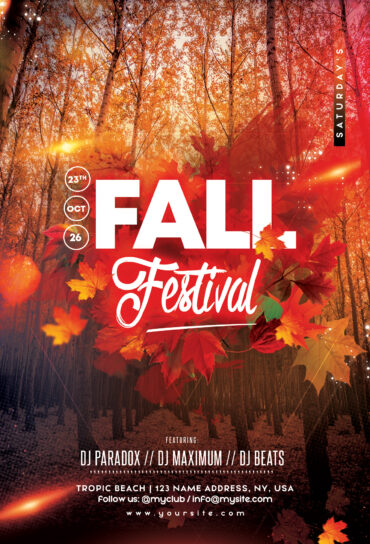 Fall Festival Autumn Flyer Template (PSD)