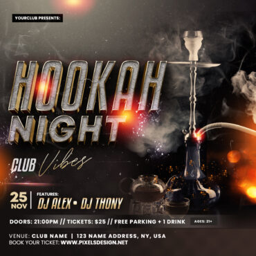 Hookah Night Party Instagram PSD Templates