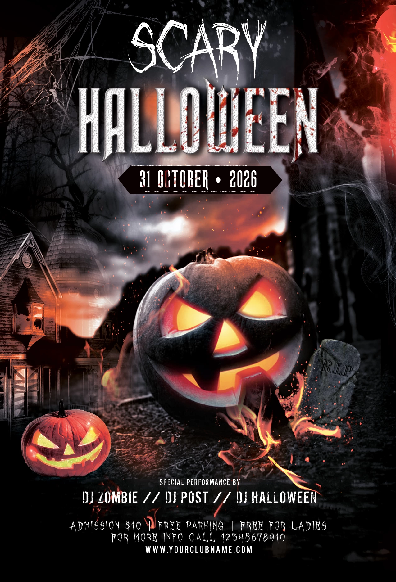 Flyer halloween deals party psd