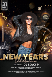 2024 New Years Party Flyer Template (PSD) - PixelsDesign