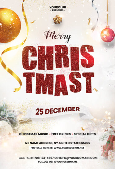 Christmas Time Flyer Invitation Template PSD