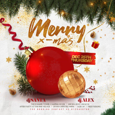 X-mas Holiday Party Instagram PSD Templates