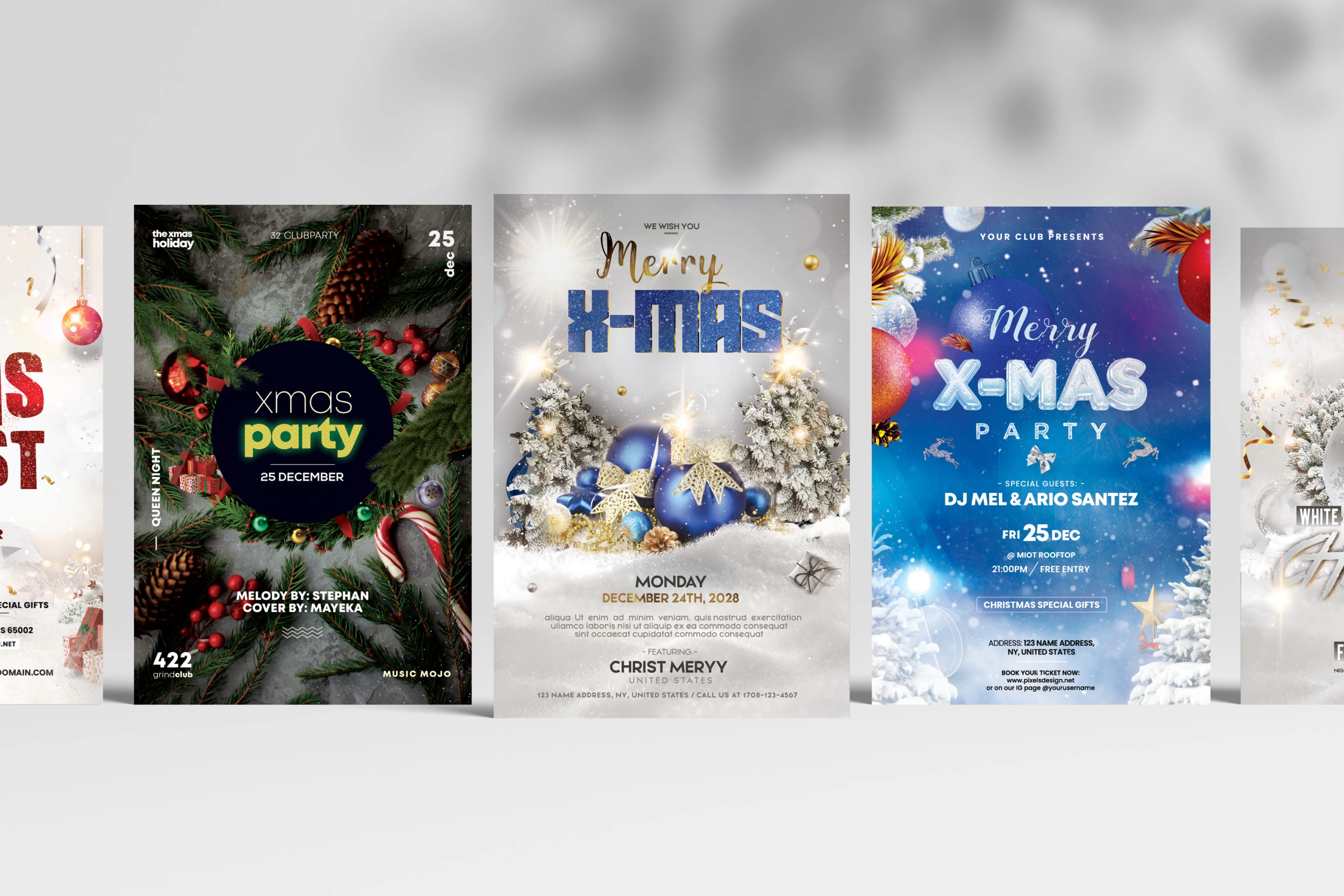 10 Christmas Kit Templates (PSD) - PixelsDesign