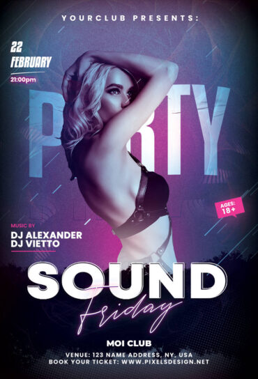 Sound Friday Party Flyer Template (PSD)