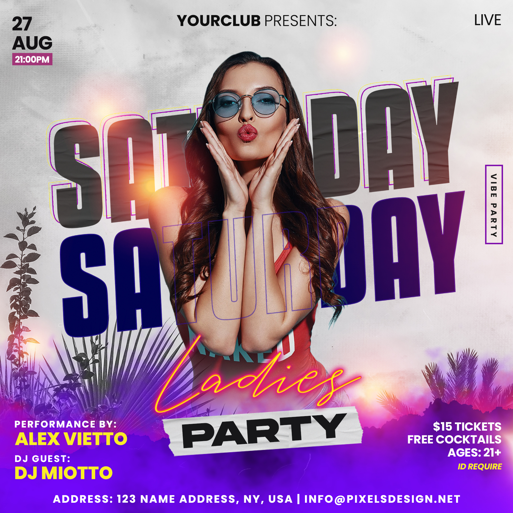 Thursday Club Night Instagram Banner PSD Template 